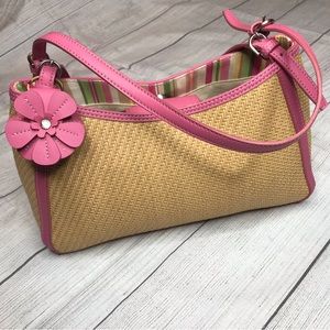 Fossil Straw Leather Spring Summer Handbag